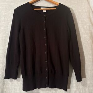 Grace Sweater Long Sleeve Button Up Black Women’s Sz M